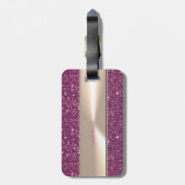 きらきら光る可愛らしいピンクのフラミンゴ ラゲッジタグ (裏面縦)