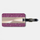 きらきら光る可愛らしいピンクのフラミンゴ ラゲッジタグ (裏面横)