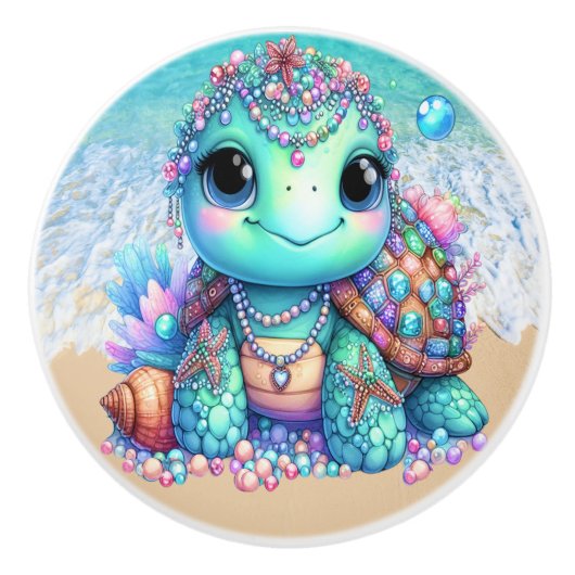 きらきら光る大切ベビーのカメ – More on the Way - セラミックノブ (正面)