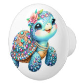 きらきら光る大切読ベビーの亀 – セラミックノブ (右)