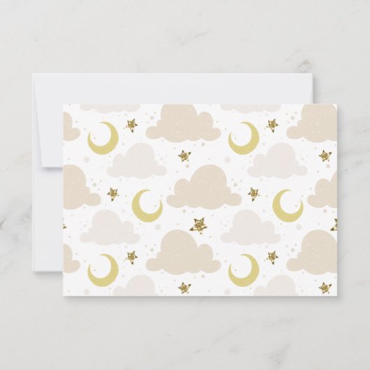 きらきら光る小さな星のベビーシャワーサンキューカード サンキューカード (裏面)