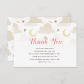 きらきら光る小さな星のベビーシャワーサンキューカード サンキューカード (正面/裏面)