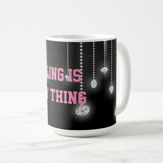 きらきら光る私の事のダイヤモンドのマグはです コーヒーマグカップ (正面右)