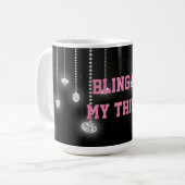 きらきら光る私の事のダイヤモンドのマグはです コーヒーマグカップ (正面左)