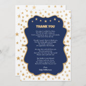 きらきら光る金ゴールドスターズ海軍少年ありがとう 招待状 (正面/裏面)