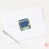 きらきら光る青い花の庭での花嫁のシャワー スクエアシール (封筒)