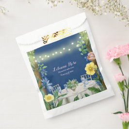 きらきら光る青い花の庭での花嫁のシャワー フェイバーバッグ