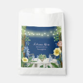 きらきら光る青い花園のウェディングシャワー フェイバーバッグ (正面)