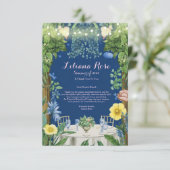 きらきら光る青い花園のブライダルシャワー サンキューカード (スタンド正面)