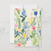 きらきら光る青い花園のブライダルシャワー サンキューカード (裏面)