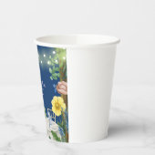 きらきら光る青い花園のブライダルシャワー 紙コップ (左)