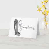 きらきら光るGroovy Stiletto Shoe Art カード (黄色い花)