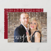 きらきら光婚約したクリスマス写真 シーズンカード (正面/裏面)