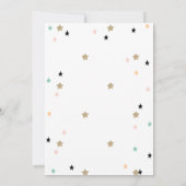 きらきら光、ピンク星ムーンベイビーシャワー 招待状 (裏面)