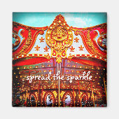 きらきら名言 ゴールドの顔 カルーセル写真 マグネット (正面)