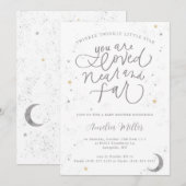 きらきら性別問わないベビーシャワー 招待状 (正面/裏面)