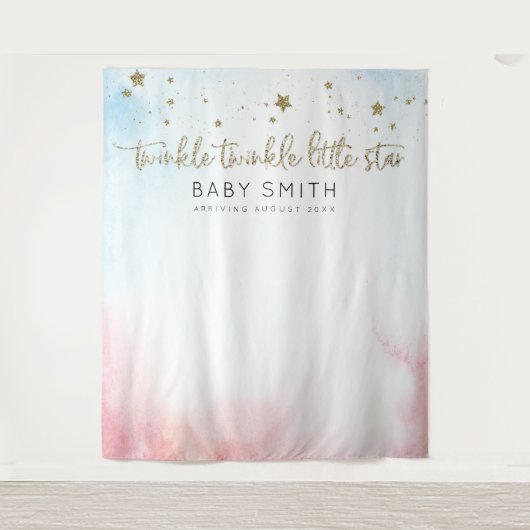 きらきら性別発表バックドロップ タペストリー (正面)