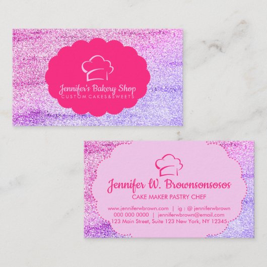 きらきら抽象的なパン屋のペストリーシェフ 名刺 (正面/裏面)