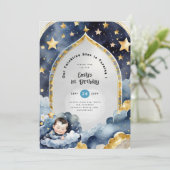 きらきら星のお誕生日おめでとう！ベビーシャワー男子 招待状 (スタンド正面)