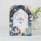 きらきら星のお誕生日おめでとう！ベビーシャワー 女の子 招待状 (スタンド正面)