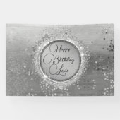 きらきら星のシルバー誕生日 横断幕 (横)