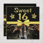 きらきら星のスイート16 都市ライト 招待状 (正面/裏面)