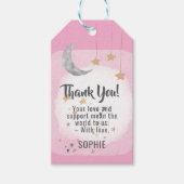 きらきら星のピンクの水彩の飛沫 ギフトタグ (正面)