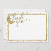 きらきら星のピンクゴールド感謝カード 招待状 (正面)