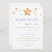 きらきら星のベイビーシャワーのご招待 招待状 (正面/裏面)