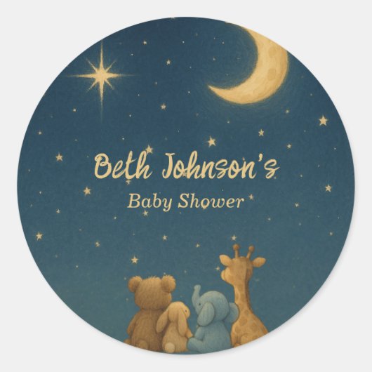 きらきら星のベイビーシャワーパーティー ラウンドシール (正面)