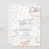 きらきら星の動物 ニュートラル ベビーシャワー 招待状 (正面)