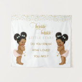 きらきら星の双子の赤ちゃん女の子民族 タペストリー (正面(横))