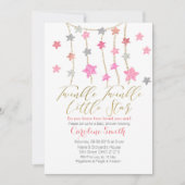 きらきら星の女の子ベビーシャワーの招待状 招待状 (正面)
