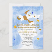 きらきら星の小さな星の男の子の最初の誕生日 招待状 (正面)