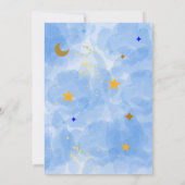 きらきら星の小さな星の男の子の最初の誕生日 招待状 (裏面)