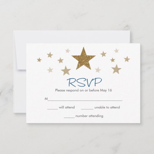 きらきら星の招待状返信カード 出欠カード (正面)
