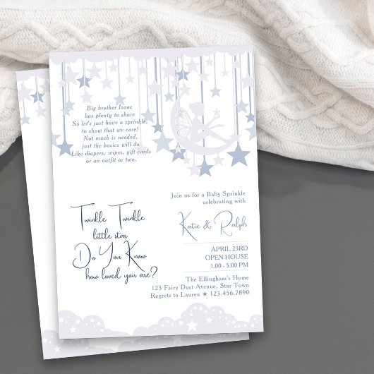 きらきら星の月赤ちゃんスプリンクル 招待状