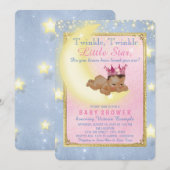 きらきら星の民族の女の子のシャワー 招待状 (正面/裏面)