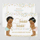 きらきら星の民族風ベビー用品 男女兼用 招待状 (正面/裏面)