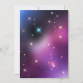 きらきら星の紫と金の月 赤ちゃん歓迎会 招待状 (裏面)