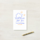 きらきら星の誕生日パープルオレンジ ポストイット (デスク上)