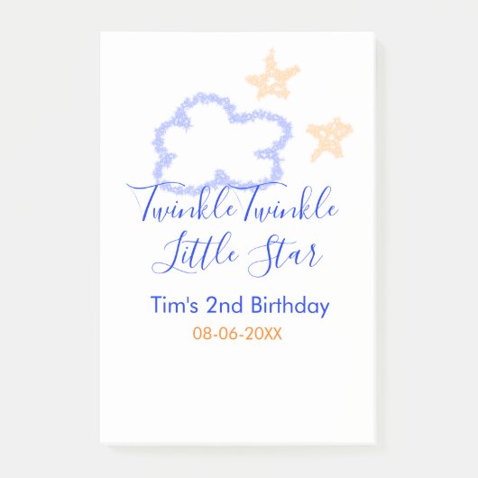 きらきら星の誕生日パープルオレンジ ポストイット (正面)