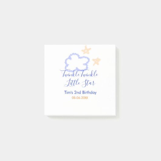 きらきら星の誕生日パープルオレンジ ポストイット (正面)