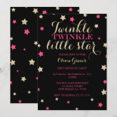 きらきら星の誕生日招待状 招待状 (正面/裏面)