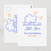 きらきら星の誕生日 紫 オレンジ ポストカード (正面/裏面)