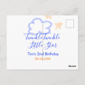 きらきら星の誕生日 紫 オレンジ ポストカード (裏面)