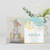 きらきら星の象さん 1歳の誕生日写真 招待状 (スタンド正面)