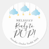 きらきら星の赤ちゃんスター　POPへ準備完了　ベイビーボーイ ラウンドシール (正面)