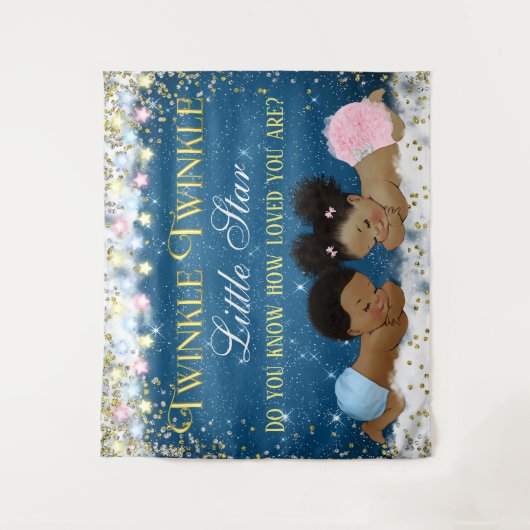 きらきら星の赤ちゃん歓迎会の背景 タペストリー (正面)