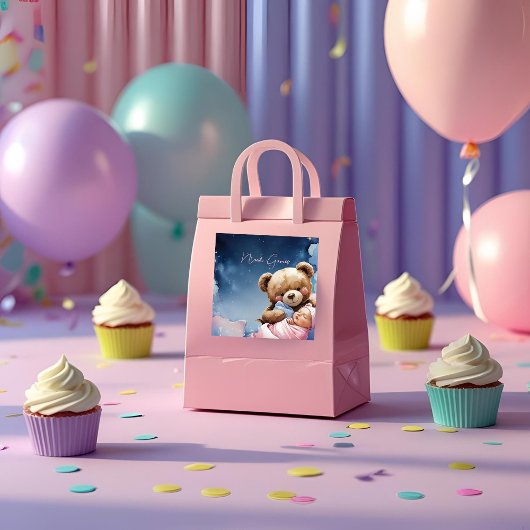 きらきら星の赤ちゃん男の子ステッカー スクエアシール